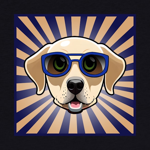 Dog In Blue Sunglasses Labrador Retriever by 4U2NV-LDN